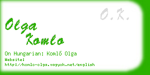 olga komlo business card